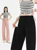 Pantalones de Maternidad Verano Nuevo Estilo Pantalones Yamamoto Delgados Casuales de Cintura Alta Sin Soporte para Barriga Pierna Recta Pantalones de Pierna Ancha de Seda de Hielo