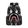 Mochila de estudante de tubarão de correspondência de cores de camuflagem transfronteiriça Impressão digital de grande capacidade Cartoon Anime Mochila Mochila