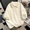 Camisa polo negra de manga corta con cuello americano, algodón puro, marca trendy de verano para hombre, camiseta elegante y fresca de alta gama con diseño de hombro recto