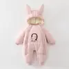 Mameluco de Bebé Otoño e Invierno Bebé 300g Acolchado Cálido Engrosado Ropa de Algodón Pelele Salida Ropa para Gatear Ropa de Algodón