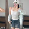 Lencería Floral de Encaje Dulce con Tirantes para Mujer, Nuevo Top de Empalme con Lazo, Puro Deseo, Chaleco Exterior Veraniego que Reduce la Edad
