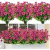 Flor artificial transfronteriza de 7 tenedores con hojas de eucalipto, nueva decoración de mesa de flores artificiales de seda violeta de Amazon.