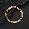 Hip-Hop Europeo y Americano Transfronterizo Cadena Cubana de Zirconia de 6 mm Accesorios Pulsera de Acero de Titanio Joyería de Acero Inoxidable para Hombre Personalización