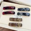 Pinza para el pelo de estilo preppy coreano de otoño e invierno, con diseño de cuadros de corazón y geométricos, pinza sin costuras para flequillo y pelo suelto, accesorios para el cabello para mujer
