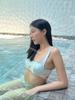 Bikini Ins Coreano 2025 Floral Chica Sexy Espalda Descubierta Aroma Pequeño Borde Volador Aspecto Adelgazante Traje de Baño Bikini