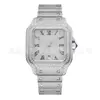 Reloj de Hombre Correa de Acero Inoxidable Movimiento MIYOTA Estilo Moda Negocios Incrustado con Diamantes Moissanita VVS D