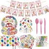 Decoraciones de fiesta temáticas de Pascua de Amazon, que incluyen vajilla desechable, manteles, platos de papel y vasos de papel