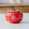 Todo va bien Tarro de caqui tarro de caramelo sellado de cerámica mini tarro de té decoración creativa para inauguración de casa tarro de aromaterapia