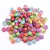 Venda quente transfronteiriça 7mm acrílico cor redondo rosto sorridente contas diy pulseira trançada com contas feitas à mão material atacado