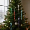 Adornos de carámbano acrílicos de colores con hilo, carámbanos simulados transfronterizos, decoraciones para árbol de Navidad, adornos navideños