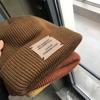 Chapéu Moderno Vintage Patch Par Chapéu de Lã Feminino Outono e Inverno Cabeça Grande Quente Estilo Coreano ins Proteção para Orelhas Chapéu de Tricô