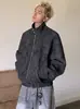 Chaqueta de Cuero con Cuello Alto para Primavera 2025 para Hombre Estilo Retro Tie-Dye Holgada Atractiva Casual Tops para Pareja Top Americano de PU