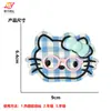 Patche de Gato Xadrez Estilo Coreano com Laço e Óculos Patch Desenho Animado Acessórios DIY Atacado para Roupas e Bolsas
