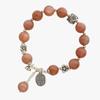 Pulsera de anillo único de piedra solar natural, pulsera de plata S925 Mo Fu Shaohua, cuentas de anillo único de piedra solar, cristal natural para mujer