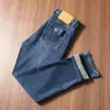 Jeans Rectos Sueltos de Lavado Tannin, Gruesos para Otoño e Invierno, Comodidad Elástica, Todo Fósforo para Viajes Diarios de Hombre, Sin Presión, Desgastados