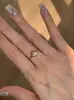 Anillo Exquisito Brillante de Xiaohongshu, Joyería de Lujo Ligero, Anillo de Diamante Plegado de Corte Antiguo Europeo Único, Anillo Retro Francés
