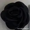 6cm Elegante Borde Horneado Lolita Estéreo Camelia Satén Sardina Flor Hecha a Mano diy Pinza Accesorios para el Cabello Accesorios