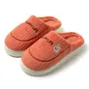 Pantuflas de algodón con suela gruesa para mujer para otoño e invierno, uso en casa, cálidas para interiores de pareja, lindas, antideslizantes, pantuflas de algodón para hombre al por mayor