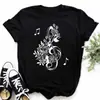 Nueva Camiseta Divertida de Arte de Nota Musical Harajuku Moda Mujer Camiseta