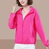 Roupa Feminina de Verão Fina com Proteção Solar, Novo Estilo Transfronteiriço, Corte Solto, Tamanho Grande, Jaqueta Curta Casual Respirável, Confortável e Casual