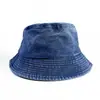 Chapéu de pescador em jeans lavado para homens e mulheres, chapéu de proteção solar para uso ao ar livre no verão, chapéu de moda versátil de aba larga