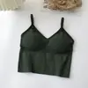 Camisola deportiva de verano 2023 para mujer, prenda exterior, espalda descubierta, ropa interior corta, camiseta ajustada para debajo de la ropa, con almohadilla en el pecho, lencería