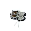 Zapatillas de entrenamiento alemanas de cuero genuino con textura de cuero, otoño vintage, con plataforma para aumentar la altura, para mujer, con cordones, bloques de color, zapatillas de moda para exteriores y senderismo
