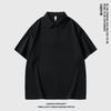 Camisa Polo de Color Sólido Pesado de Verano para Hombre Camiseta Trendy Holgada de Manga Corta para Hombre Manga Corta Versátil