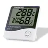 Termômetro e higrômetro eletrônico HTC-2 com sonda externa, para uso interno e externo, apresentando display de temperatura dupla