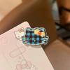 Nuevo Ins Japonés Lindo Color Cuadros Gato Kt Anillo para el Cabello Corazón de Chica Joker Dibujos Animados Accesorios para el Cabello Puesto Lote