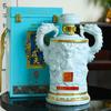 Garrafa de Vinho de Cerâmica Jingdezhen 1/5 Gatos 5kg Pote de Vinho Shuanglong Artesanato Bule de Vinho Doméstico Selado Pote de Vinho para Presente