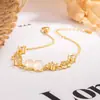 Pulsera de Calcedonia Cabujón Incrustada con Diamantes, Estilo Nuevo, Versátil, Gama Alta, Lujo Ligero, Pulsera para Mujer Microincrustada, Joyería de Nicho