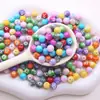 Cuentas redondas acrílicas degradadas de 8 mm, cuentas de tinta de imitación cerámica, accesorios para pulseras, pendientes, broches, cadenas de teléfono DIY