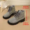 Botas Martin de Encaje Redondas con Pedrería para Mujer, Otoño 2026, Plataforma de Suela Gruesa, Completamente Cubiertas de Pedrería, Moda Europea y Americana, En Stock