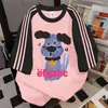Camiseta de Manga Corta con Estampado de Cachorro de Dibujos Animados Estilo Graffiti para Mujer 2026 Verano Nueva Marca Popular Casual Holgada Estilo Pareja