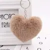 Llavero de Bolita de Pelo con Forma de Corazón para el Día de San Valentín Colgante de Corazón para Bolso de Pelo Artificial de Conejo Rex Colgante de Peluche para Coche Venta al por Mayor