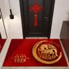 Alfombra para Puerta Principal Año del Caballo Año Nuevo Rojo Festivo Entrada Nueva Anti-Polvo Antideslizante Alfombra de Piso Alfombra para Puerta Principal
