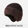 Chapéu de malha masculino inverno veludo quente pulôver chapéu novo engrossado resistente ao frio chapéu de lã masculino ciclismo proteção auricular chapéu