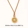 Nueva Tendencia Nacional Collar Colgante Giratorio Brújula de Ocho Tesoros, Oro de Arena Método Antiguo Que No Se Desvanece, Cadena para Suéter de Fortuna Auspiciosa
