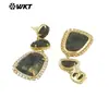 Me109 Lujo Accesible de Gama Alta Amatista Lapislázuli Multicolor Doble Gema Diseño Pavimentado con Circonitas Aretes de Joyería para Mujer
