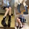 Cariño Yabi Calcetines de Muñeco Panda Estéreo Lindo Estilo Japonés Lolita Jk Calcetines de Pantorrilla Calcetines de Media Caña con Lazo