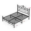 Cama de hierro forjado para uso doméstico, engrosada y reforzada, cama de princesa simple y moderna, cama doble de 1,8 m, cama de marco de hierro de lujo ligero individual de 1 m