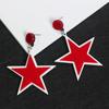 [Colección Roja] Pendientes rojos cálidos de moda estilo coreano simples versátiles pendientes largos de bola de pelo tela cristal