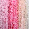 Guirnalda floral de boda, flores de glicina artificiales, decoraciones de enredadera de hortensias, enredadera de flores falsas, flores de plástico colgantes, flores de seda para decoración de techo