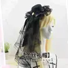 Sombrero pequeño Lolita, velo de novia, tocado Lolita, velo de arrastre, accesorio para el cabello de chica LO, chica gótica de fantasía oscura hecha a mano