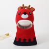 Sombrero de Invierno para Niños Sombrero Lei Feng Bufanda para el Cuerpo Sombrero de Navidad Sombrero Tejido con Protección Facial de Ciervo de Dibujos Animados con Forro Polar Sombrero a Prueba de Viento