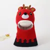 Nuevo sombrero y bufanda de punto de una pieza para niños de otoño e invierno, gorro de punto grueso y cálido para bebé con diseño de ciervo de dibujos animados S205