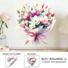 2026 Estilo Europeo y Americano Tema Floral Espejo de Plástico Resistente a la Humedad Pegatinas de Pared Adecuadas para la Decoración de la Sala de Estar y el Espacio del Hogar