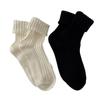 Calcetines de lana gruesa estilo Nut mummy Yu Wenle para mujer, de longitud media hasta la pantorrilla, calcetines de moda estilo japonés, cálidos para primavera y otoño, estilo celebridad de internet