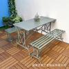 Mesa e cadeira de jardim de ferro forjado estilo europeu Mesa e cadeira Mesa ao ar livre Mesa de varanda Restaurante Bar de lazer Mesa de centro ao ar livre Pátio Jardim Mesa longa